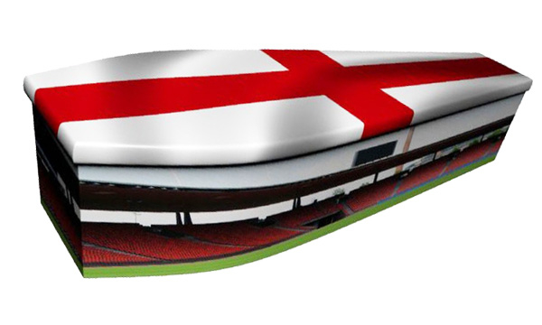 ash brook funerals football with england flag picture coffin